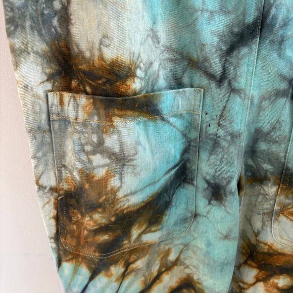 The Pyramid Collection Tie Dyed Overalls Cotton Boho Hippie Festival Artsy Sz S - Picture 7 of 11